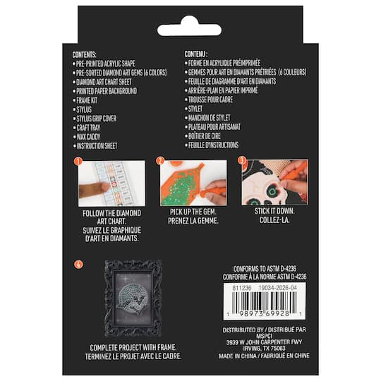 2" x 3" Moon & Bats Acrylic Surface Diamond Art Kit with Frame by Make Market®
